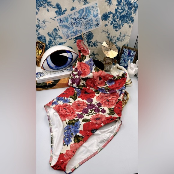 🆕 ZIMMERMANN 🧿 NWOT Poppy One-Shoulder Floral One Piece Bathing Suit - Sz 3 - Picture 2 of 16